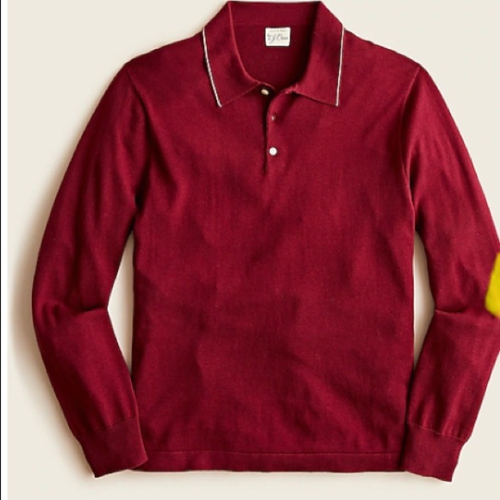 J Crew Mens Cotton-silk tipped-collar sweater size Medium